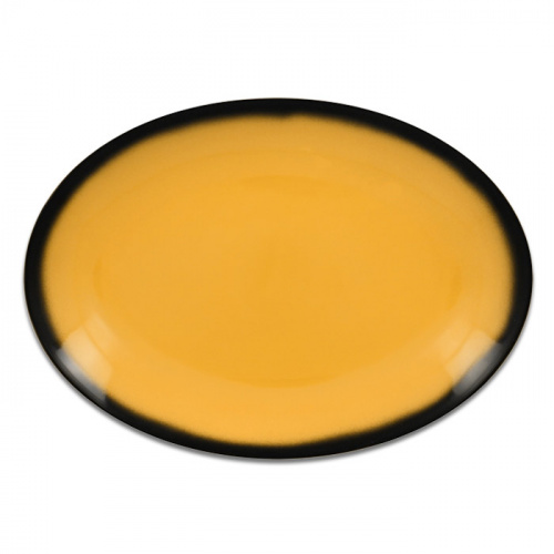 Тарелка овальная плоская желтая RAK Porcelain «Lea», 32x23 см