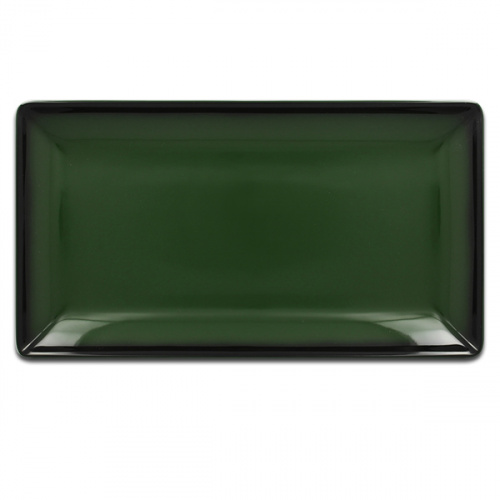 Тарелка прямоугольная плоская зеленая RAK Porcelain «Lea», 33x18 см