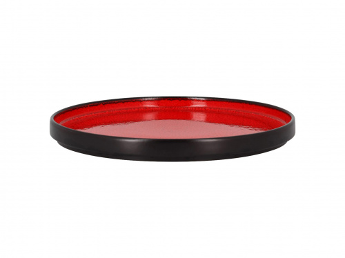Тарелка с вертикальным бортом d=27см или крышка для тарелки глубокой  FRNODP27RD  цвет черный/красный RAK Porcelain «Fire»