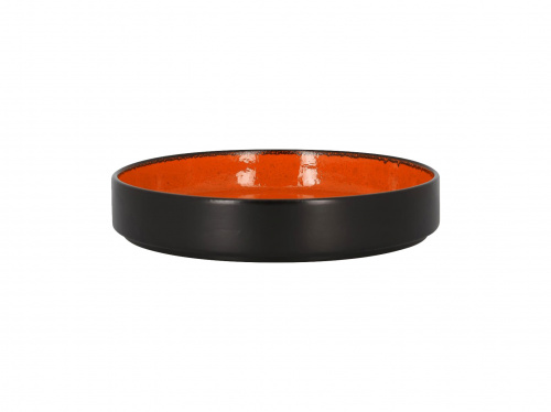 Тарелка с вертикальным бортом глубокая объем 950мл d=23см h=4см цвет черный/оранжевый RAK Porcelain «Fire»