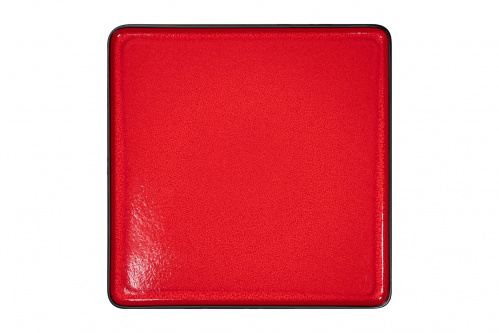 Тарелка квадратная 32х32см цвет черный/красный  RAK Porcelain «Fractal»