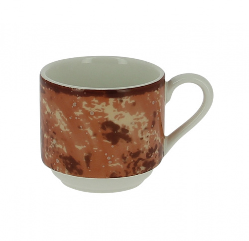 Чашка круглая штабелируемая коричневая RAK Porcelain «Peppery», 90 мл