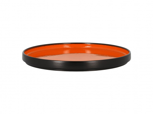 Тарелка с вертикальным бортом d=27см или крышка для тарелки глубокой  FRNODP27OR  цвет черный/оранжевый RAK Porcelain «Fire»