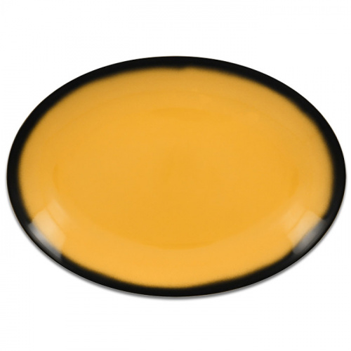 Тарелка овальная плоская желтая RAK Porcelain «Lea», 36x27 см