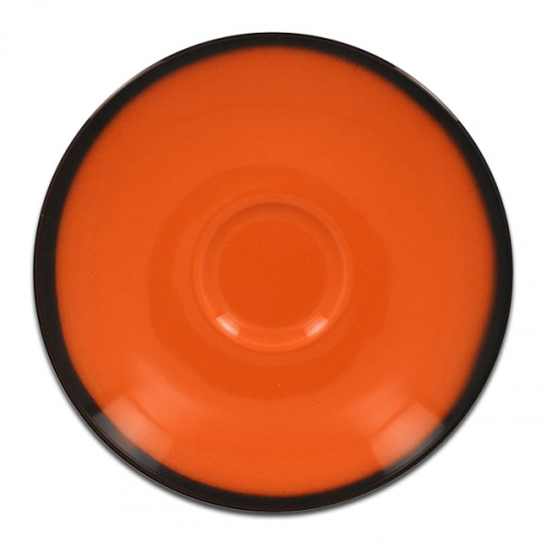 Блюдце круглое оранжевое RAK Porcelain «Lea», D=13 см
