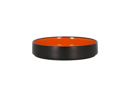 Тарелка с вертикальным бортом глубокая объем 680мл d=20см h=4см цвет черный/оранжевый RAK Porcelain «Fire»
