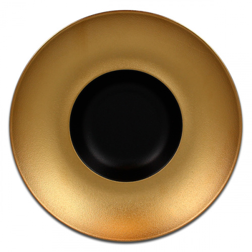 Тарелка "Gourmet" с золотым бортом RAK Porcelain «Metalfusion», D=26 см