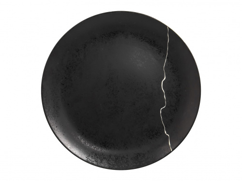 Тарелка "Coupe"круглая d=31см с серебряной полосой  RAK Porcelain «Kintzoo»
