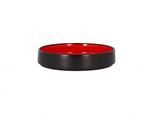 Тарелка с вертикальным бортом глубокая объем 680мл d=20см h=4см цвет черный/красный RAK Porcelain «Fire»