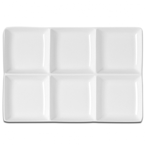 Тарелка прямоугольная из 6 секций  RAK Porcelain «Minimax», 28x20 см