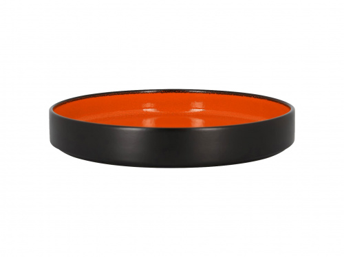 Тарелка с вертикальным бортом глубокая объем 1.4л d=27см h=4см цвет черный/оранжевый RAK Porcelain «Fire»