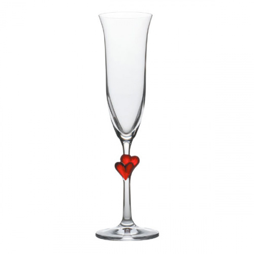 Бокал для шампанского с красными сердечками h=242мм объем 175мл Stolzle «LAmour»