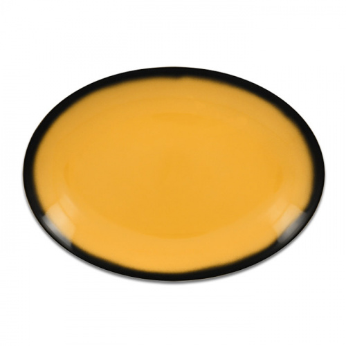 Тарелка овальная плоская желтая RAK Porcelain «Lea», 26x19 см