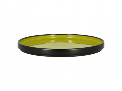 Тарелка с вертикальным бортом d=27см или крышка для тарелки глубокой  FRNODP27GR  цвет черный/зеленый RAK Porcelain «Fire»