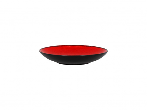 Тарелка "Coupe" глубокая объем 690мл d=23см цвет черный/красный RAK Porcelain «Fire»