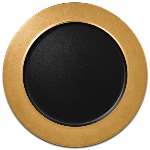 Тарелка круглая плоская с золотым бортом RAK Porcelain «Metalfusion», D=32 см